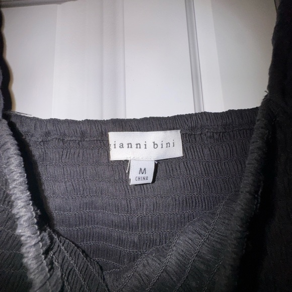 Gianni Bini Black Smocked Long Sleeve Bodycon Mini Dress – Size M - Picture 4 of 5